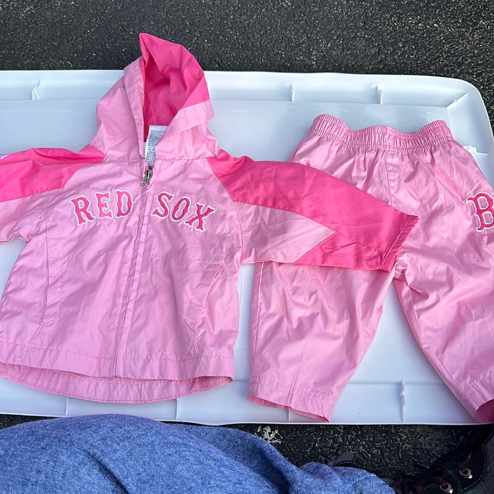 Red Sox girls windbreaker set